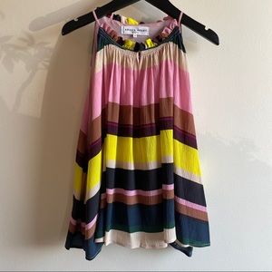 Apiece Apart Olivera striped silk crepe swing halter tank top. Beautiful